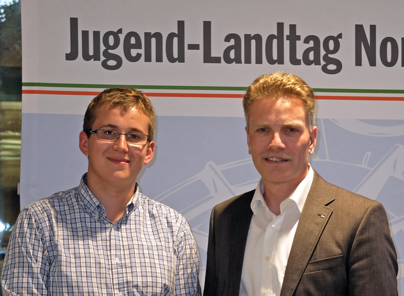 Marvin Würtz aus Windeck gemeinsam mit Dirk Schlömer beim 5. Jugendlandtag