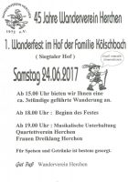 45 Jahre Wanderverein Herchen – 1. Wanderfest am Samstag, 24.6.2017