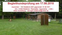 Begleithundprüfung und IBO am 17.06.2018 in Waldbröl-Thierseifen