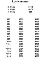 Losnummern des Erntezugs in Leuscheid