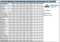 50 Jahre Windeck: Sonderfahrplan Bürgerbus am Sonntag, 16. Juni 2019