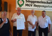 Singgemeinschaft MGV Sängerkreis Hoppengarten feierte bei hochsommerlichen Temperaturen ihr Jubiläum im Bürgerhaus