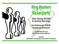 „Ring Masters“ Kickerparty – Erst kickern, dann feiern!