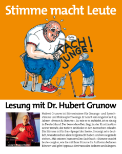 Konzert-Tenor Hubert Grunow liest aus seinem Buch: Stimme macht Leute