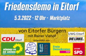 Samstag, 5.3.: Fahrrad- und Friedensdemo in Eitorf