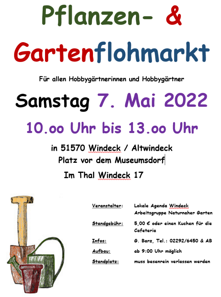 Pflanzen- & Gartenflohmarkt am Samstag 7. Mai 2022