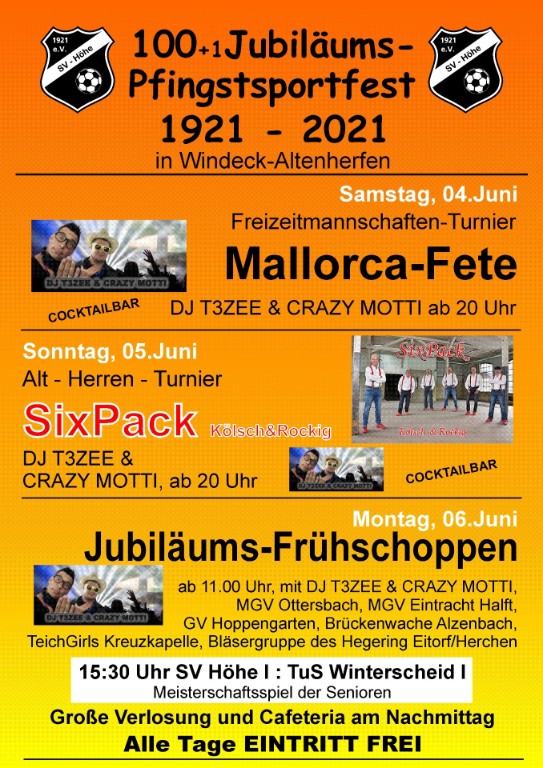 Pfingstsportfest zum 100+1jährigen Vereinsjubiläum des SV Höhe 1921 e.V.