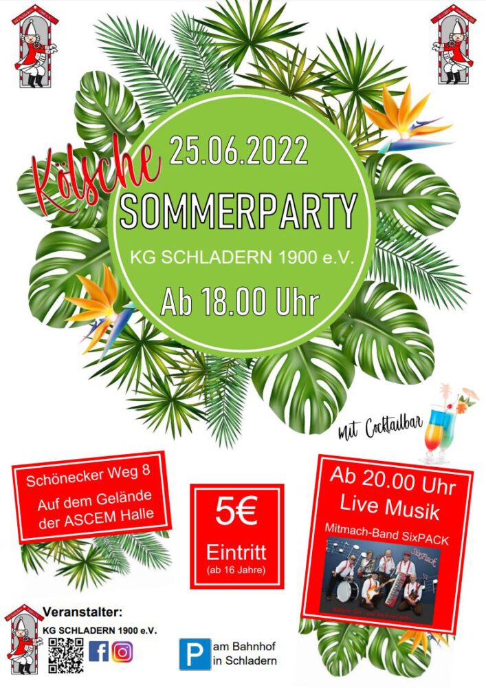 Sommerfest der KG Schladern – Kölsche Sommerparty am 25.06.22