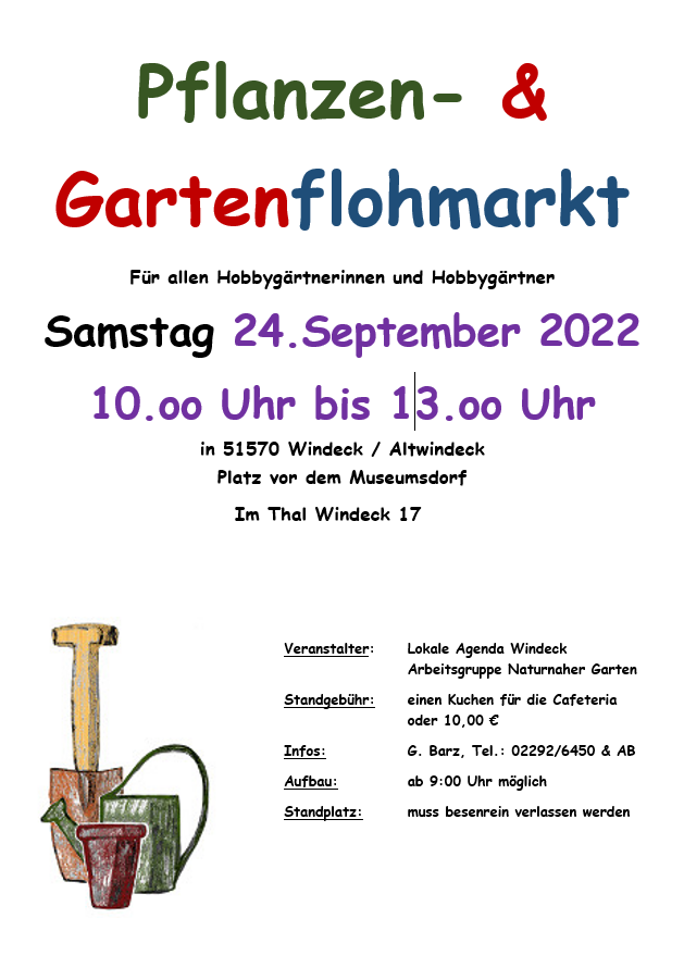 Pflanzen- & Gartenflohmarkt am Samstag 24. September 2022