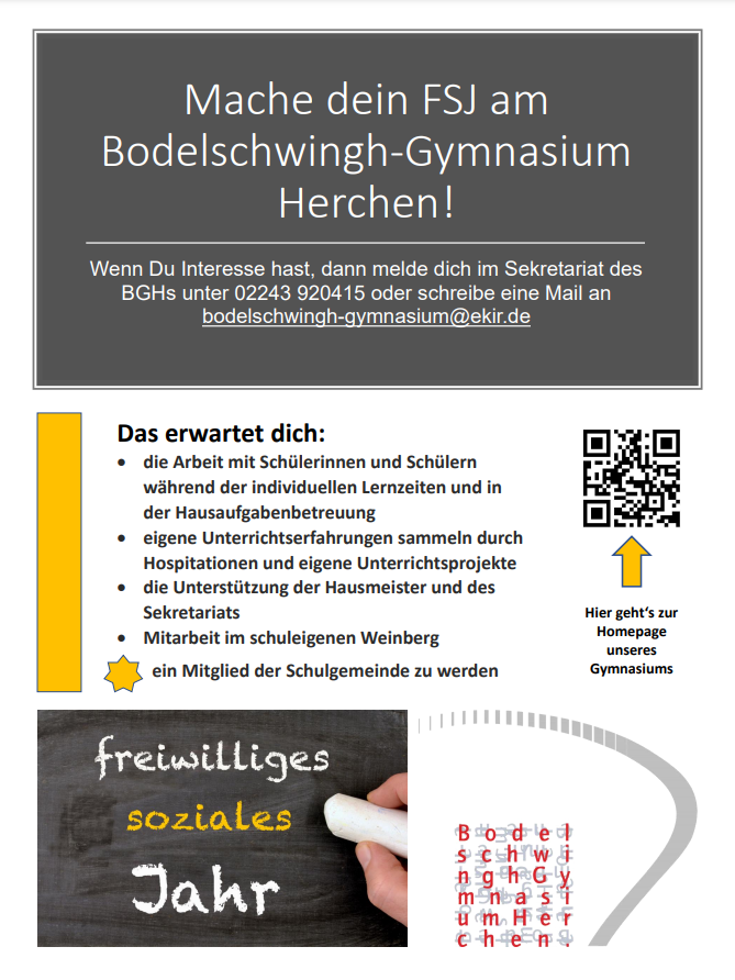 FSJ am Bodelschwingh-Gymnasium Herchen im Schuljahr 2023/24