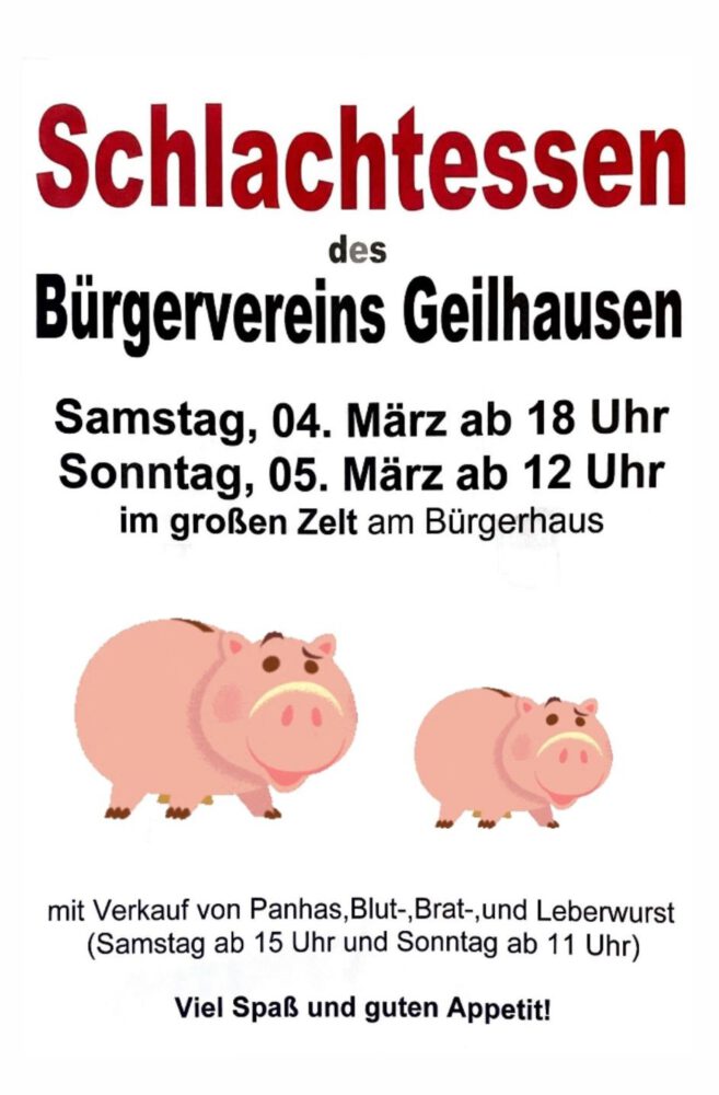 <strong>Schlachtessen des Bürgervereins Geilhausen</strong>