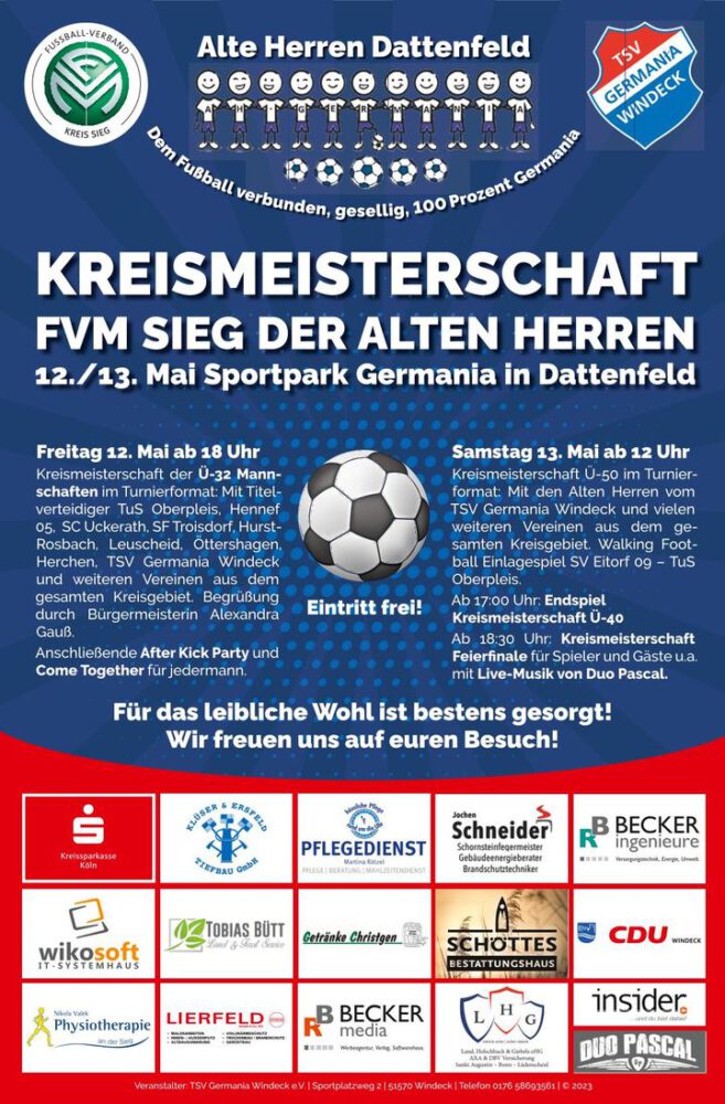 TSV Germania Windeck: Fußball Kreismeisterschaft Ü32 & Ü50