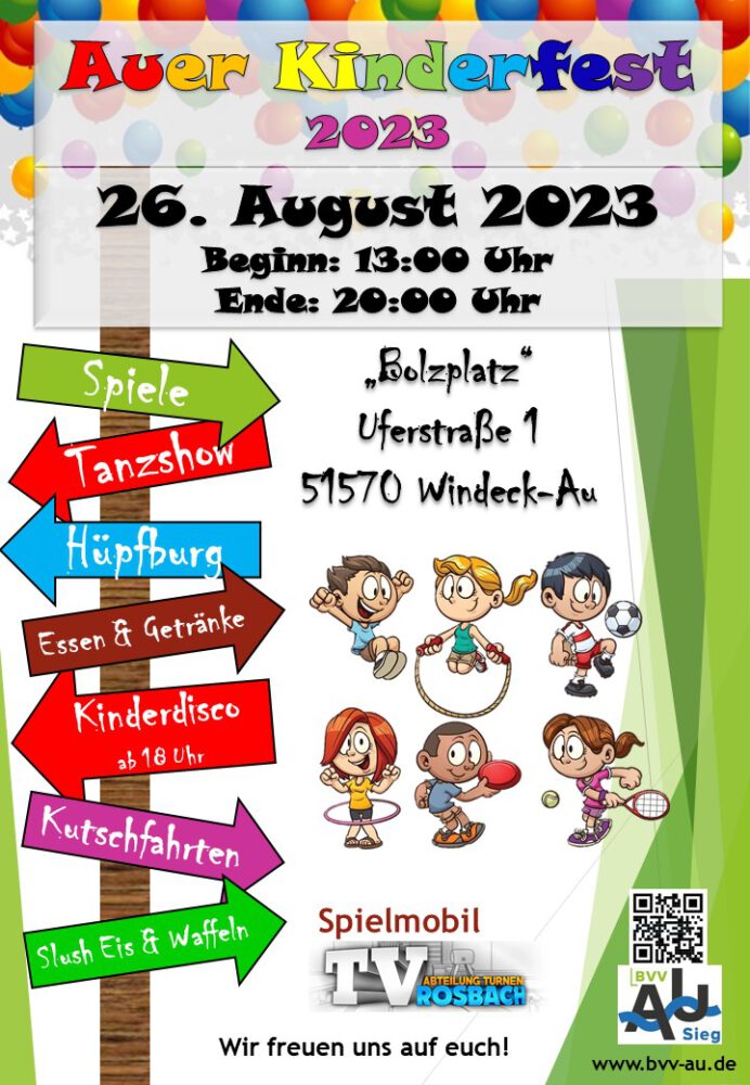 Einladung zum 1. Auer Kinderfest am 26. August 2023
