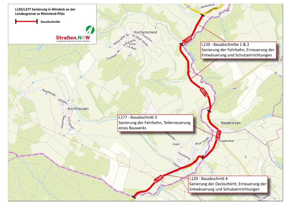 L120/L277: Sanierungsarbeiten zwischen Ehrenhausen und Rimbach