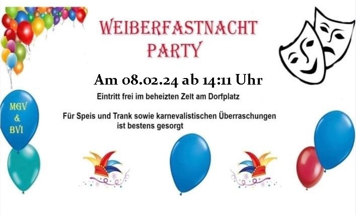 Weiberfastnacht Party am 08.02.24 in Imhausen