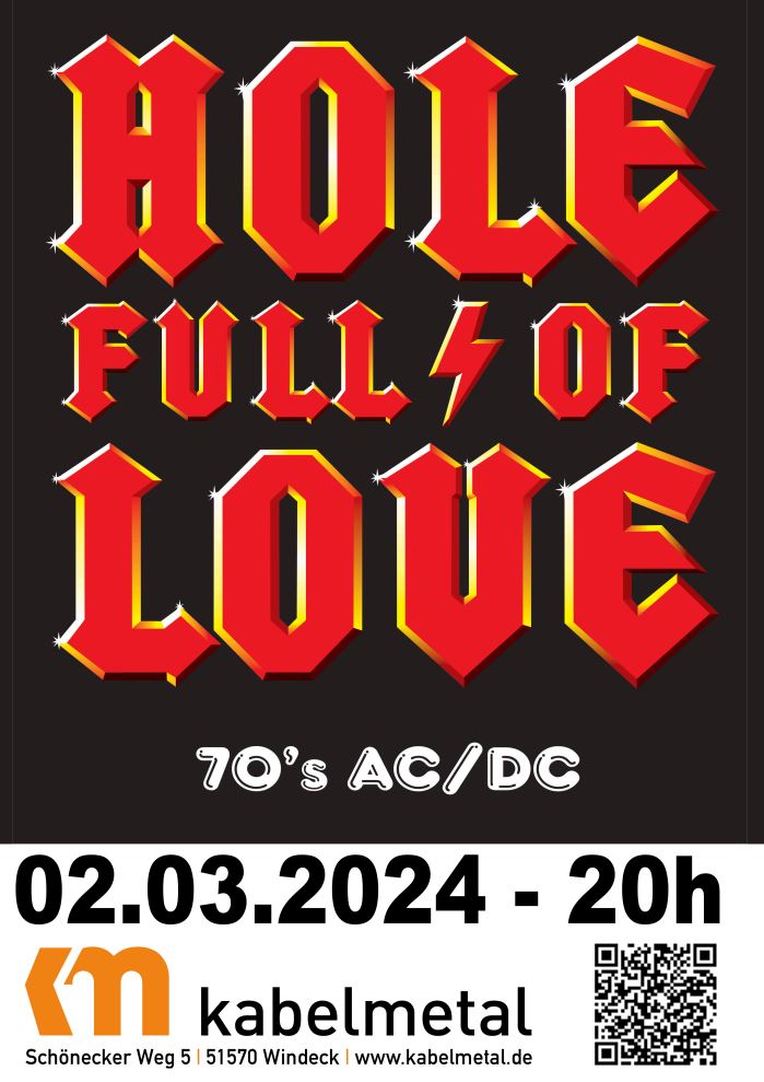 AC/DC in den 70ern – HOLE FULL OF LOVE am 02. März 2024 bei kabelmetal