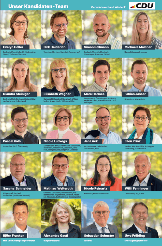 Das Kandidaten-Team der CDU Windeck