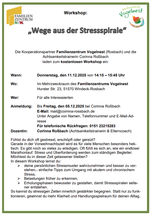 Workshop: Wege aus der Stressspirale